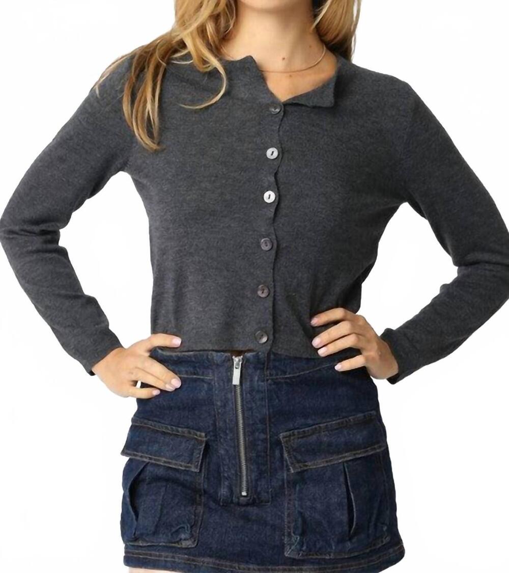 NEW OLIVACEOUS rhodes knit cardigan in charcoal